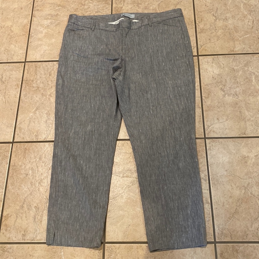 GAP slim cropped trousers in gray tweed size 14